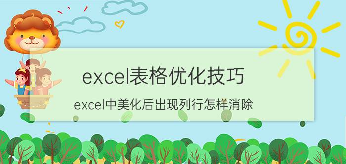 excel表格优化技巧 excel中美化后出现列行怎样消除？